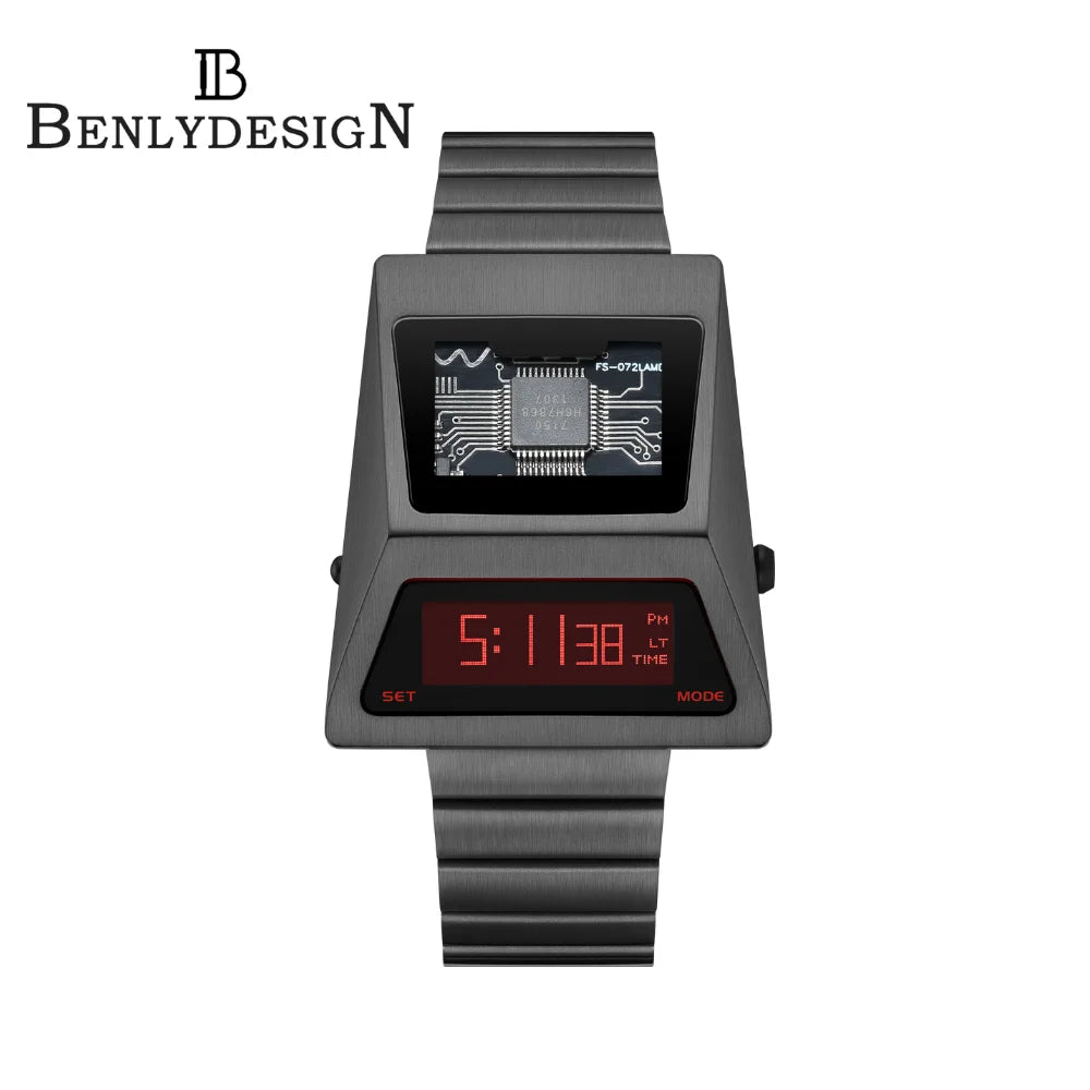 BENLYDESIGN-CYBER TANK /SOLAR/CYBERPUNKS-SS WRIST WATCH 3000-C - REQUIRED PRE-ORDER CHAT WITH US ON WEB