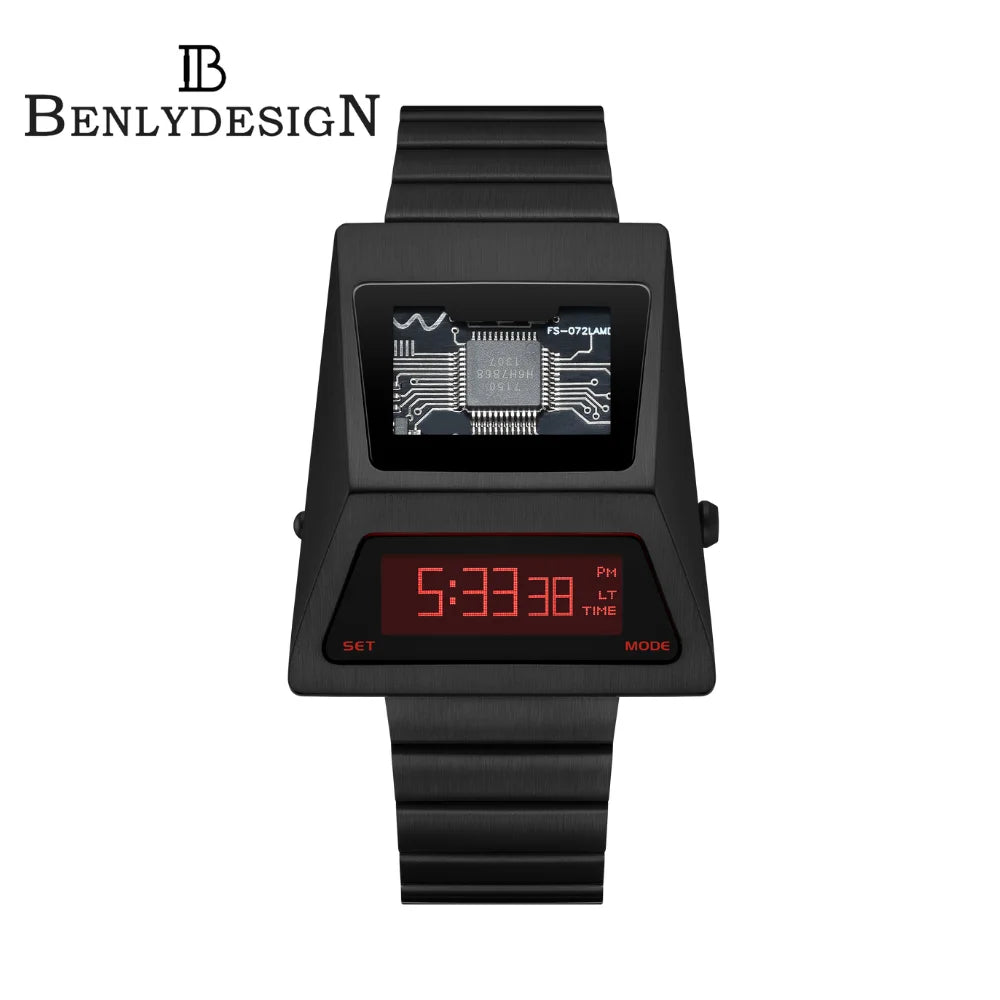 BENLYDESIGN-CYBER TANK /SOLAR/CYBERPUNKS-SS WRIST WATCH 3000-C - REQUIRED PRE-ORDER CHAT WITH US ON WEB