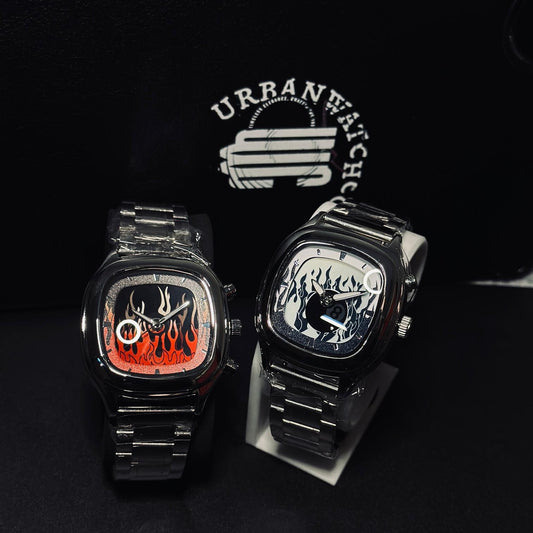 The Flame Dial Watch - Square Dial