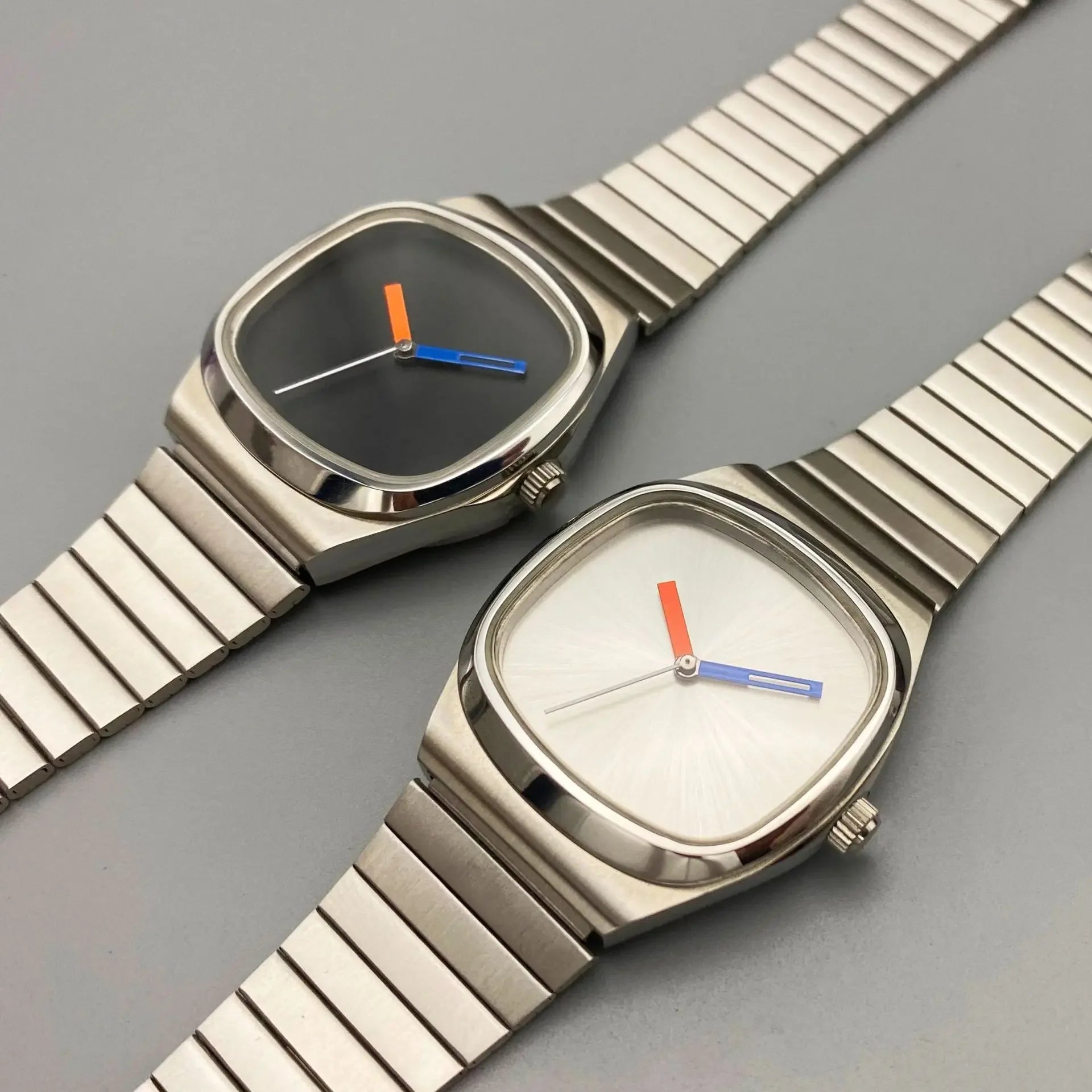 Couple Watch for Men Women Reloj Mujer Man Quartz Wristwatch Male Luxury Black Sliver Color Vintage Ladies Stainless Steel Clock