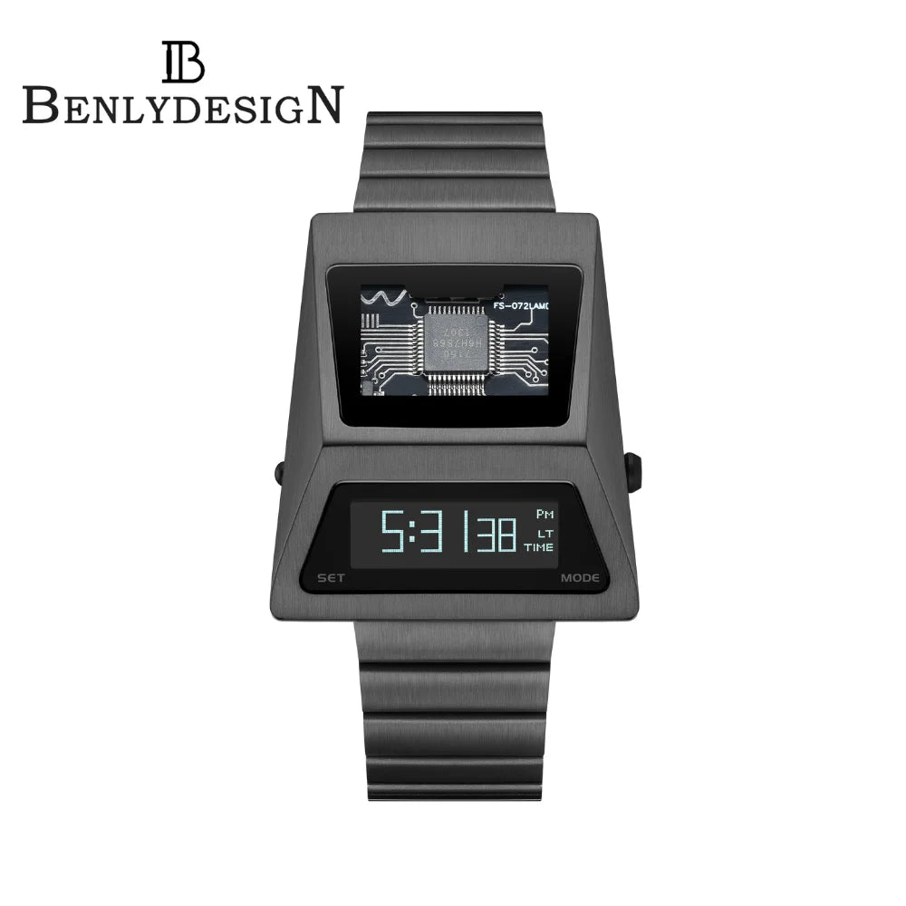 BENLYDESIGN-CYBER TANK /SOLAR/CYBERPUNKS-SS WRIST WATCH 3000-C - REQUIRED PRE-ORDER CHAT WITH US ON WEB