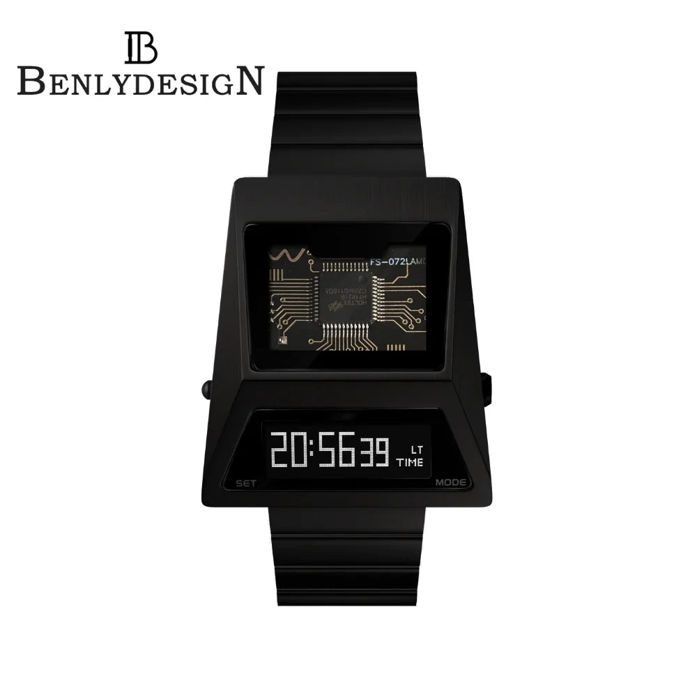 BENLYDESIGN-CYBER TANK /SOLAR/CYBERPUNKS-SS WRIST WATCH 3000-C - REQUIRED PRE-ORDER CHAT WITH US ON WEB