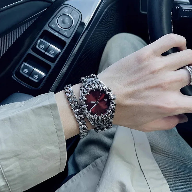 heterosexual claw watch alabaster style retro Y2K special shaped advanced ins niche watches