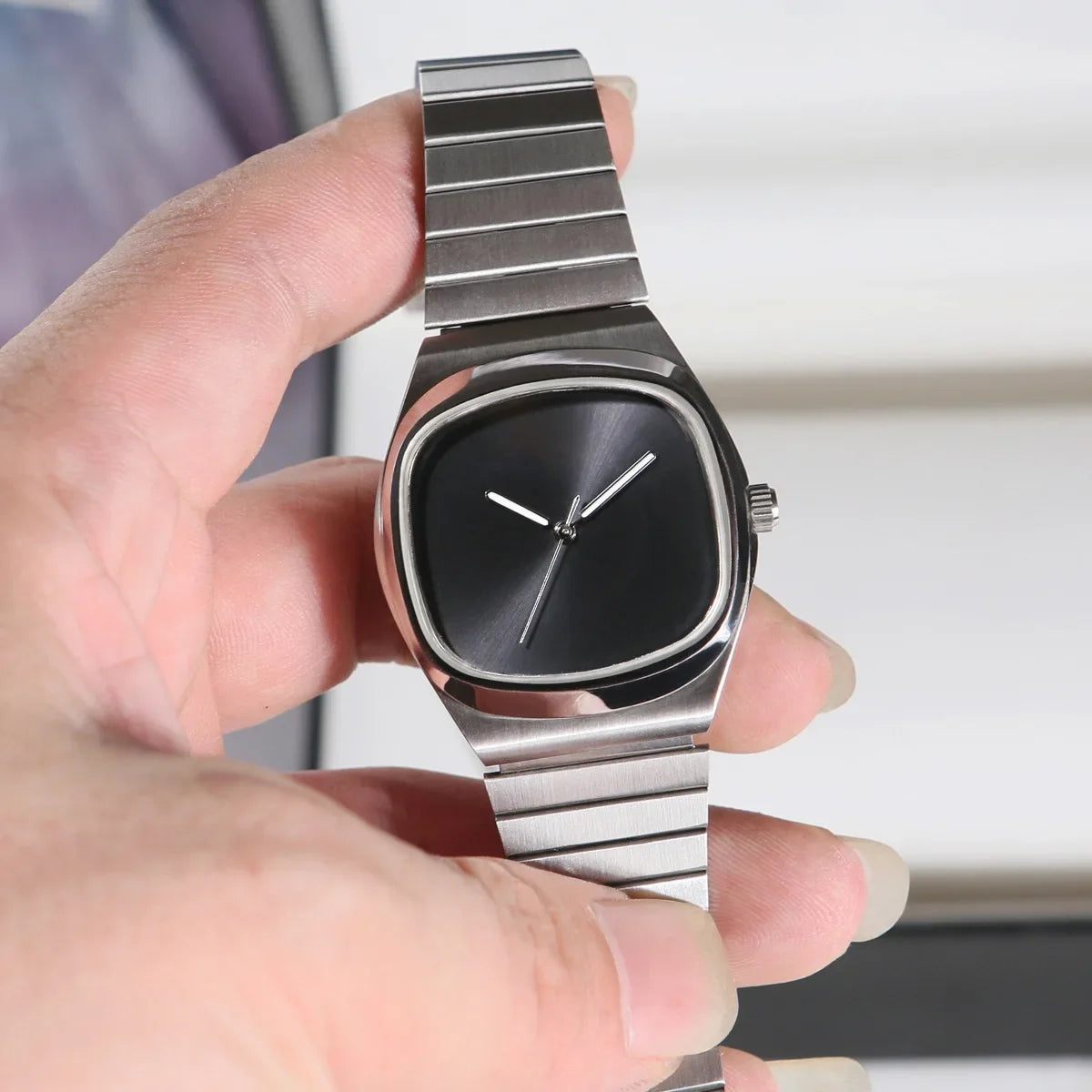 Couple Watch for Men Women Reloj Mujer Man Quartz Wristwatch Male Luxury Black Sliver Color Vintage Ladies Stainless Steel Clock