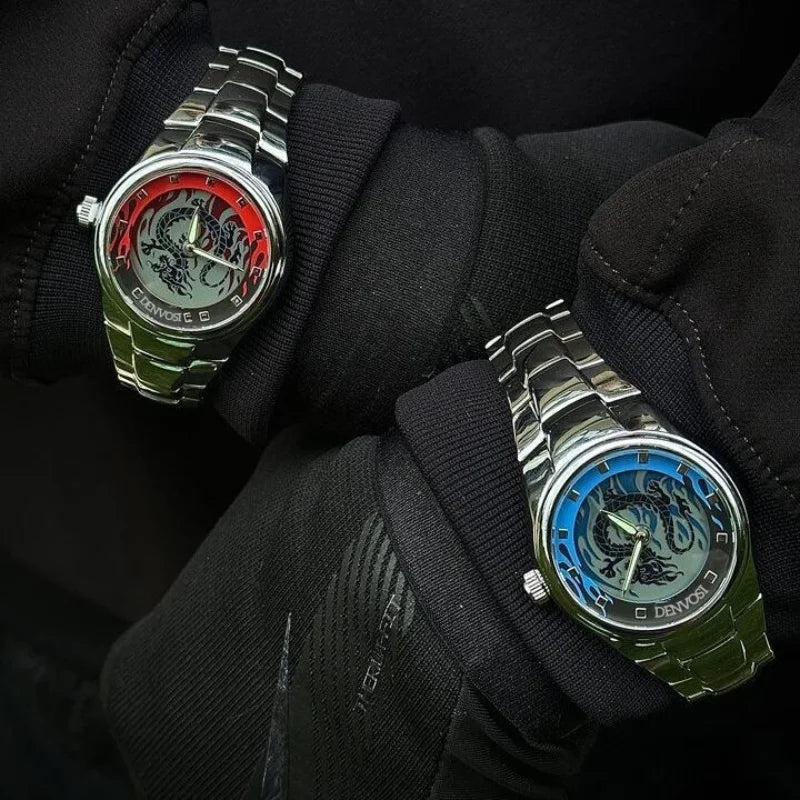 FLAME-FORGED DRAGON STYLE – Y2K STEEL WRIST LEGEND