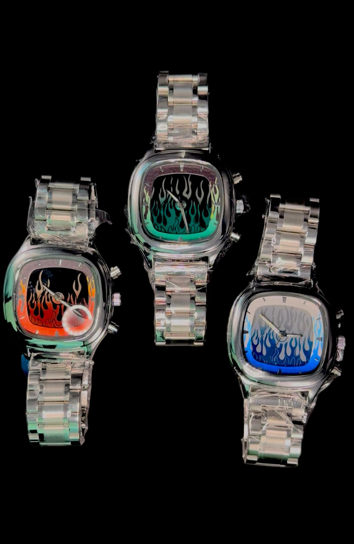The Flame Dial Watch - Square Dial